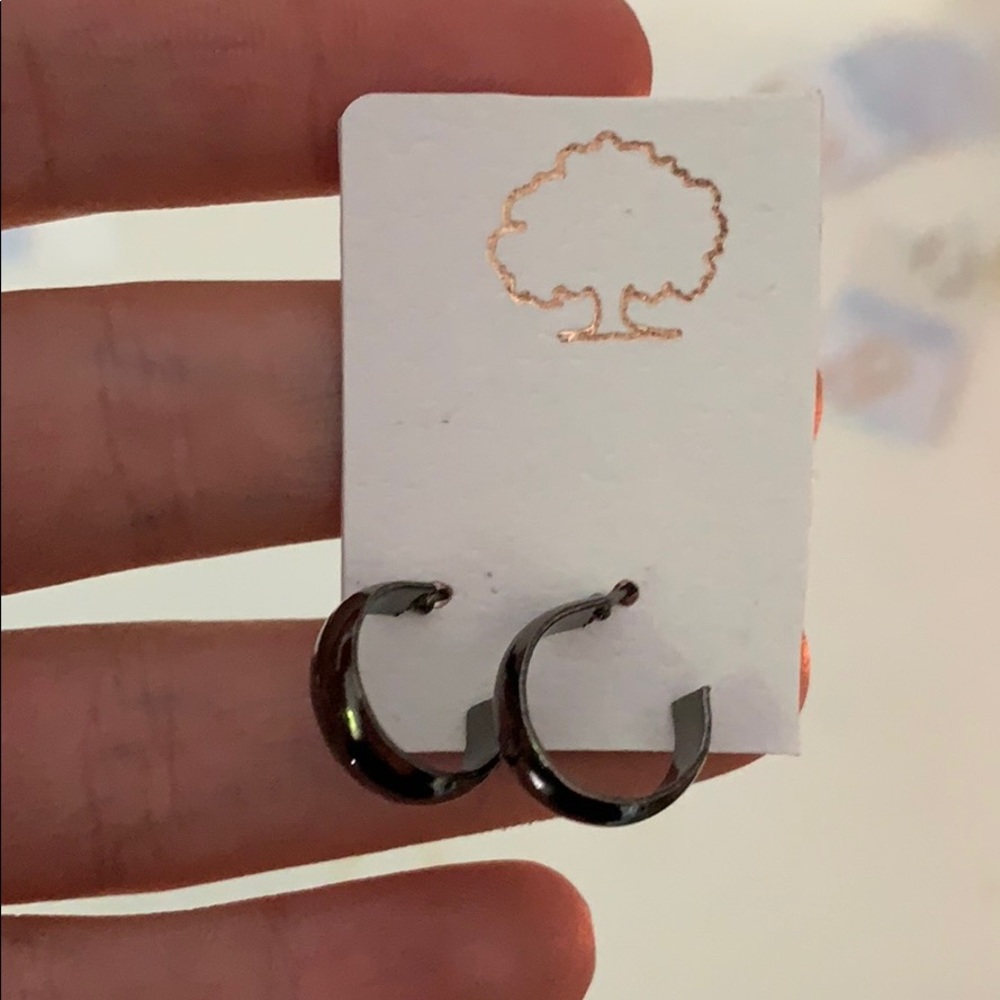dark silver hoops - Picture 2 of 2